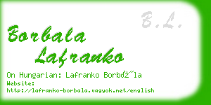 borbala lafranko business card